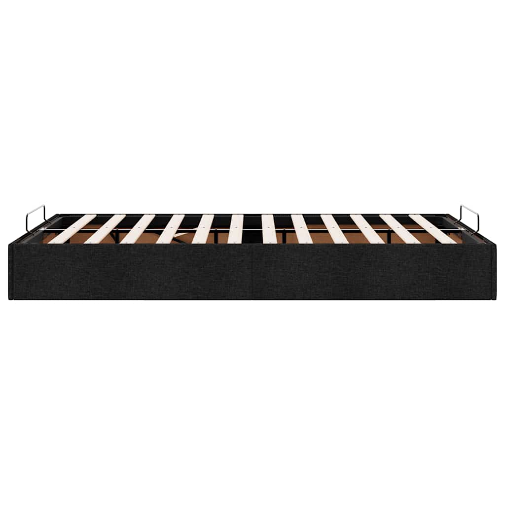 Struttura Letto Pouf senza Materasso Nero 120x200 cm in Tessuto