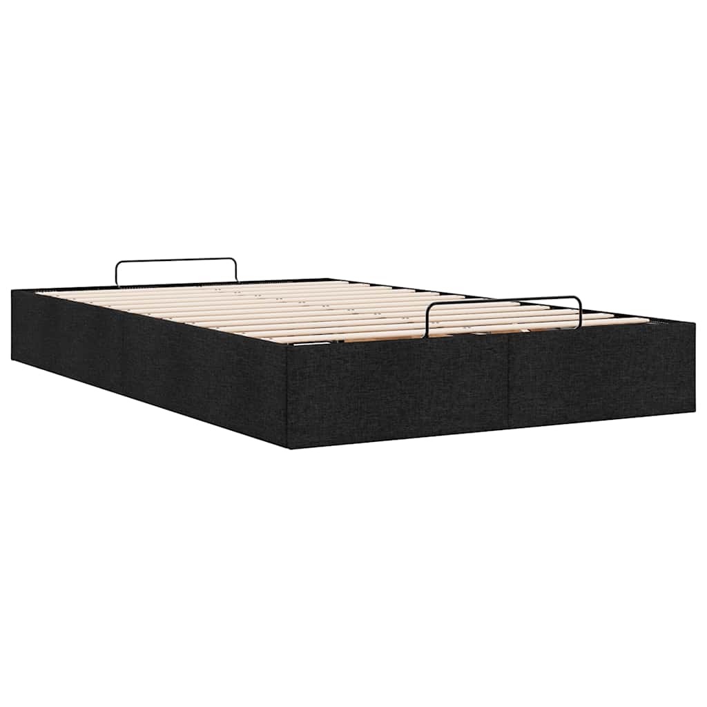 Struttura Letto Pouf senza Materasso Nero 120x200 cm in Tessuto