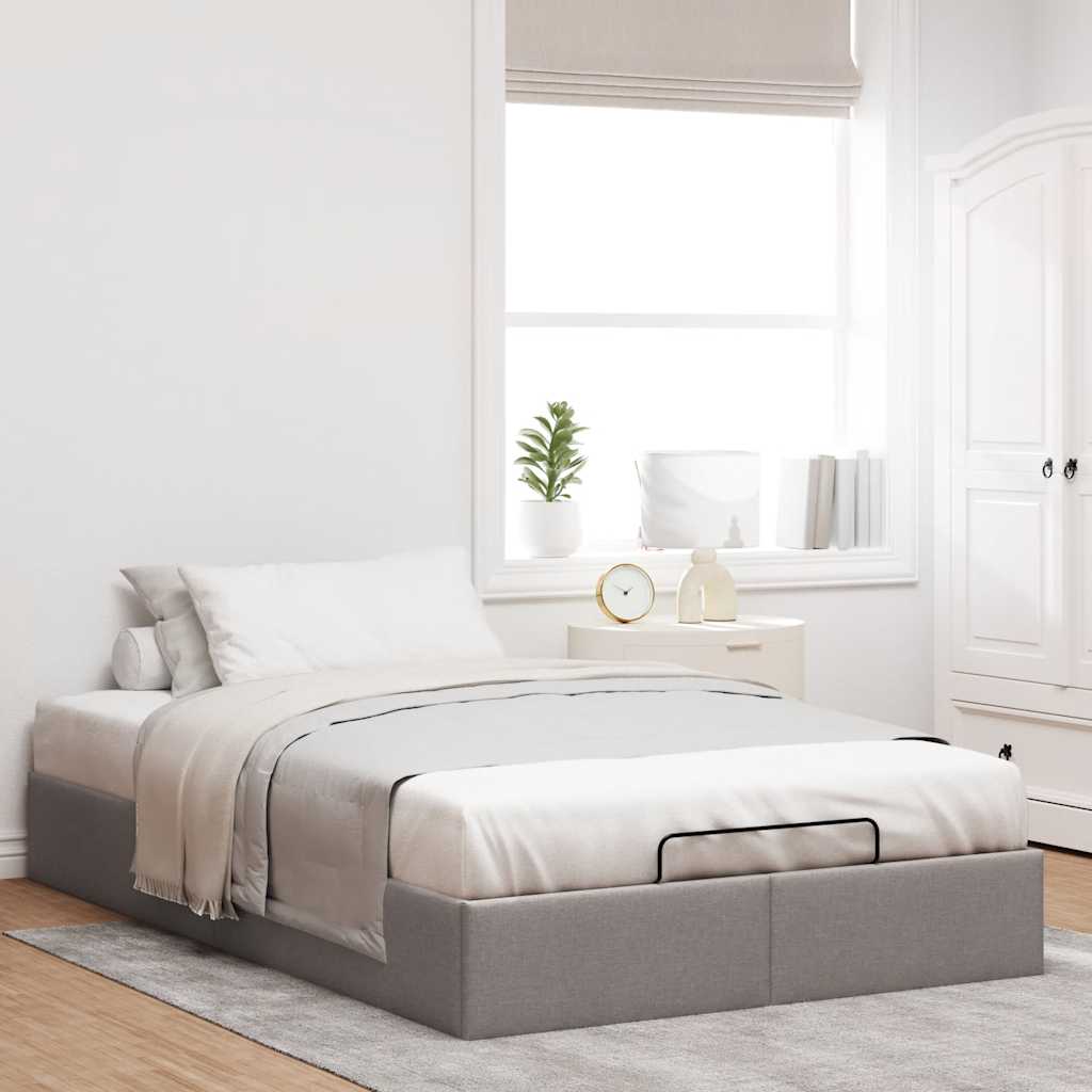 Struttura Letto Pouf senza Materasso Tortora 120x200cm Tessuto | homemem39