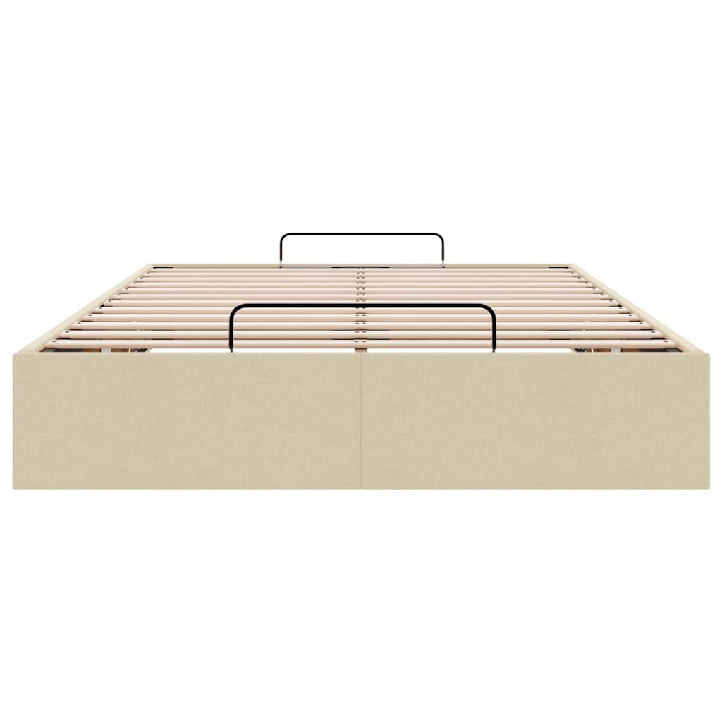 Struttura Letto Pouf senza Materasso Crema 120x200 cm Tessuto | homemem39