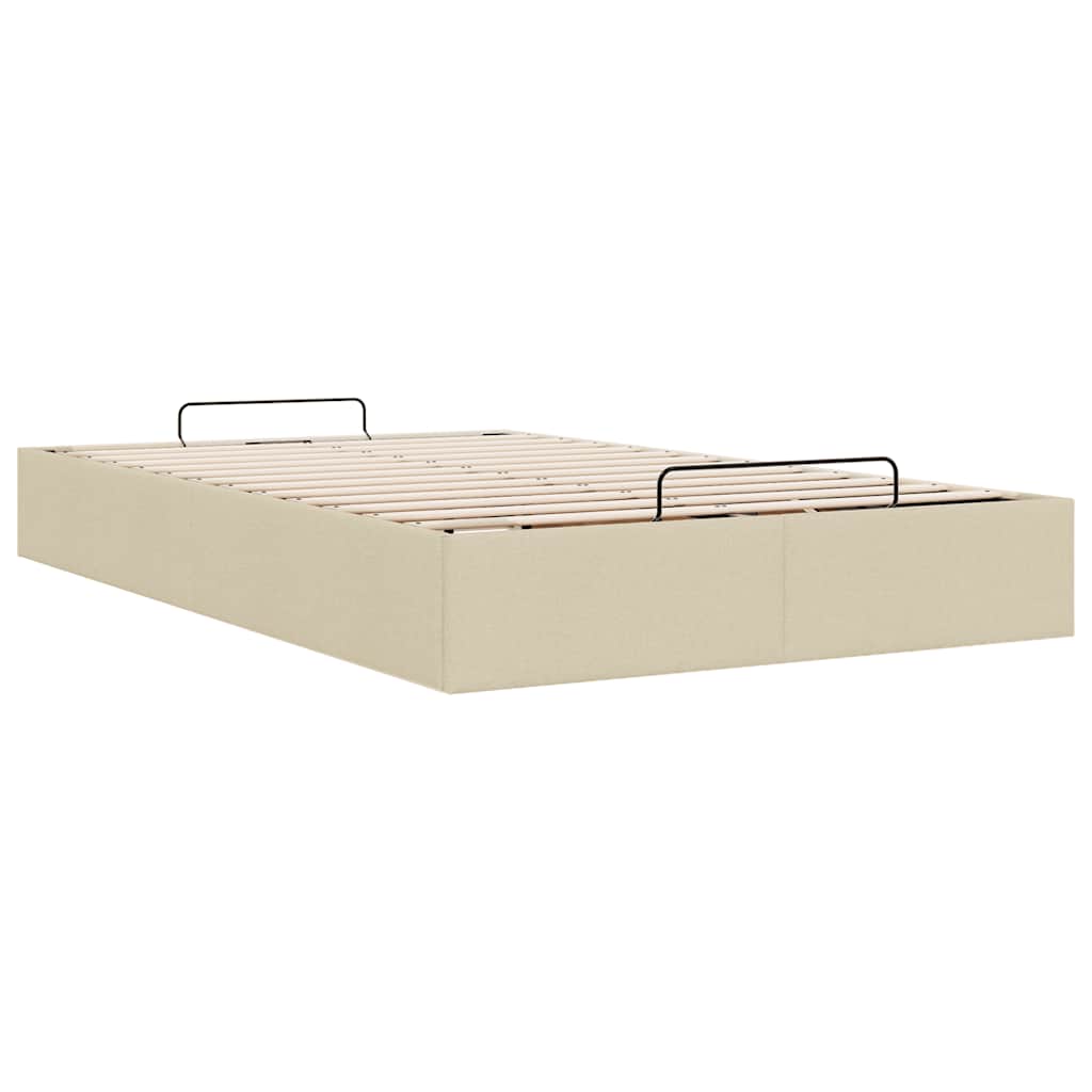 Struttura Letto Pouf senza Materasso Crema 120x200 cm Tessuto | homemem39