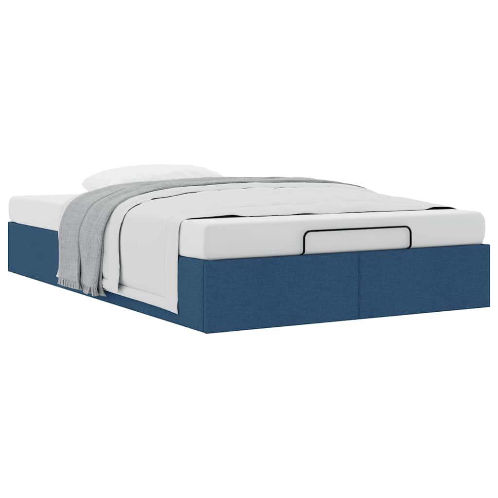 Struttura Letto Pouf senza Materasso Blu 120x200 cm in Tessuto