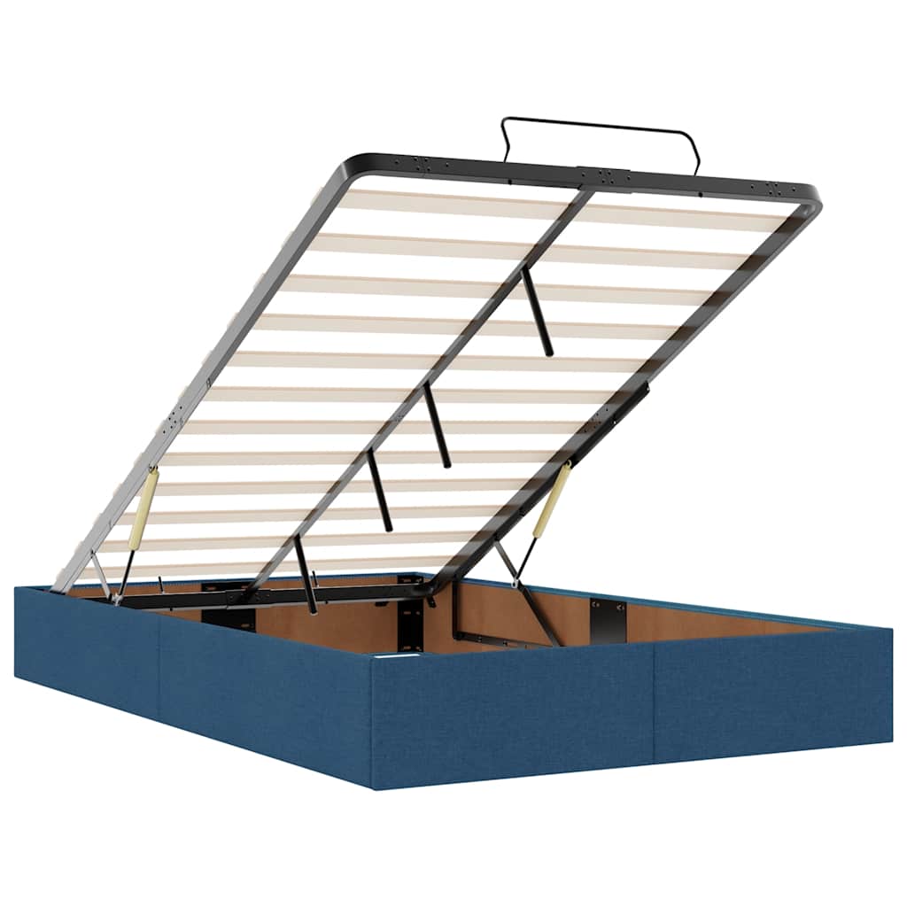 Struttura Letto Pouf senza Materasso Blu 120x200 cm in Tessuto - homemem39