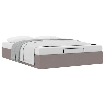 Struttura Letto Pouf senza Materasso Tortora 140x190 cm Tessuto | homemem39