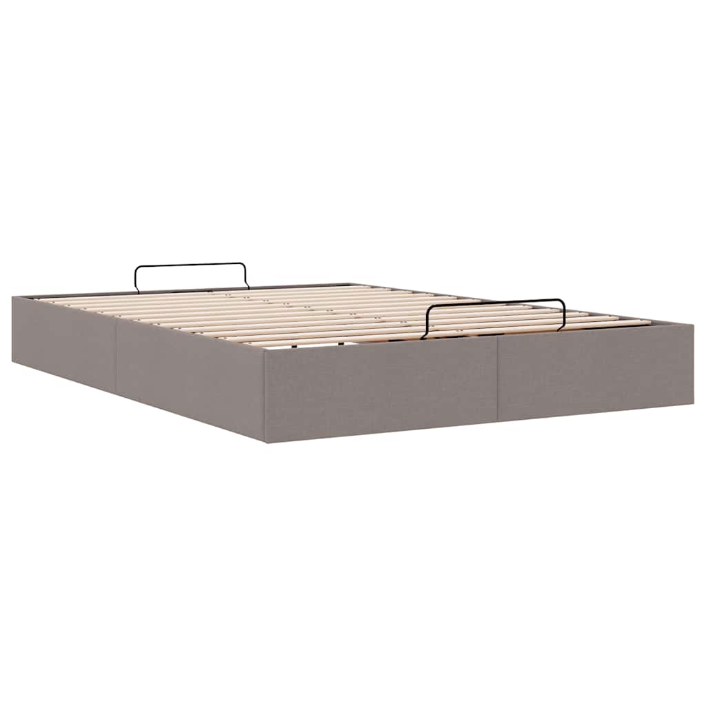 Struttura Letto Pouf senza Materasso Tortora 140x190 cm Tessuto | homemem39