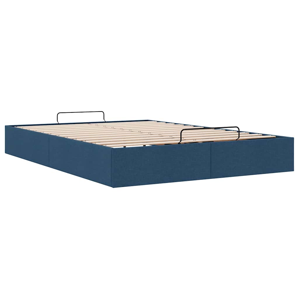 Struttura Letto Pouf senza Materasso Blu 140x190 cm in Tessuto | homemem39