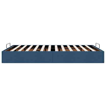 Struttura Letto Pouf senza Materasso Blu 140x190 cm in Tessuto