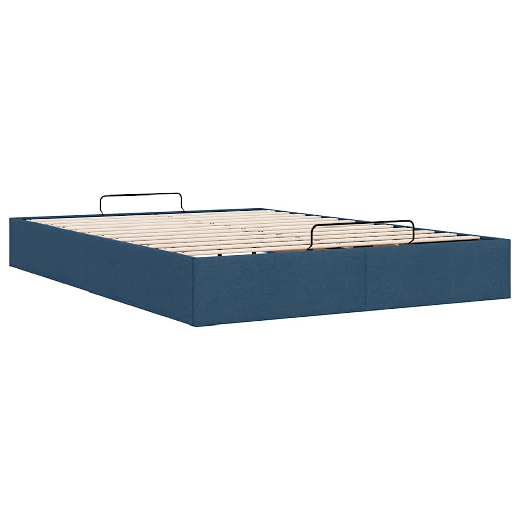 Struttura Letto Pouf senza Materasso Blu 140x190 cm in Tessuto
