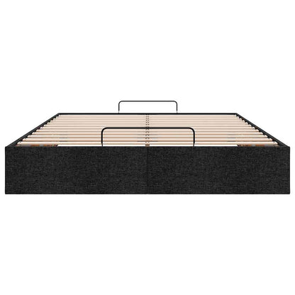 Struttura Letto Pouf senza Materasso Nero 140x200 cm in Tessuto - homemem39