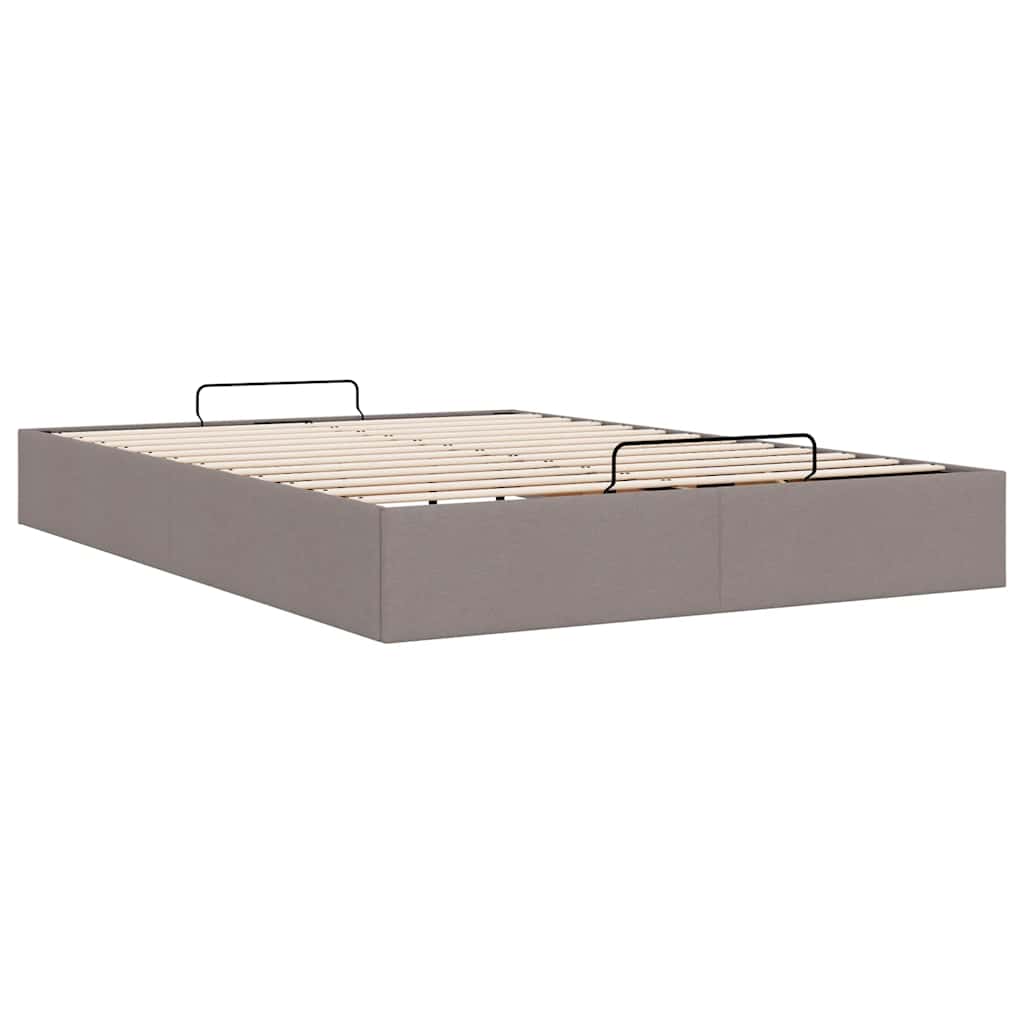 Struttura Letto Pouf senza Materasso Tortora 140x200cm Tessuto - homemem39