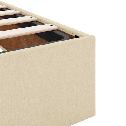 Struttura Letto Pouf senza Materasso Crema 140x200 cm Tessuto - homemem39