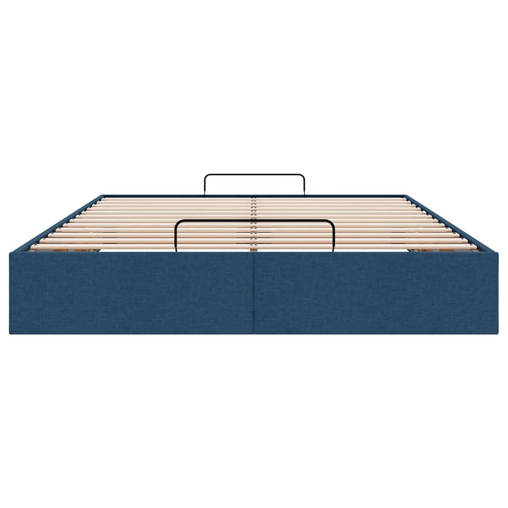 Struttura Letto Pouf senza Materasso Blu 140x200cm in Tessuto