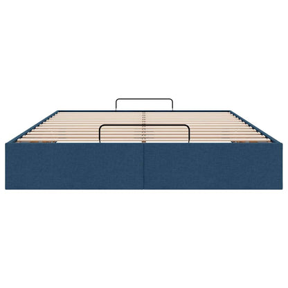 Struttura Letto Pouf senza Materasso Blu 140x200cm in Tessuto