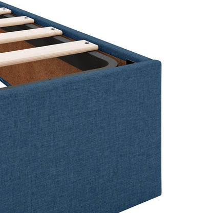Struttura Letto Pouf senza Materasso Blu 160x200 cm in Tessuto
