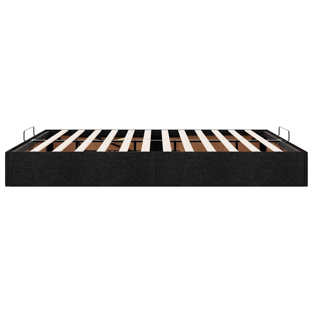 Struttura Letto Pouf senza Materasso Nero 180x200 cm in Tessuto