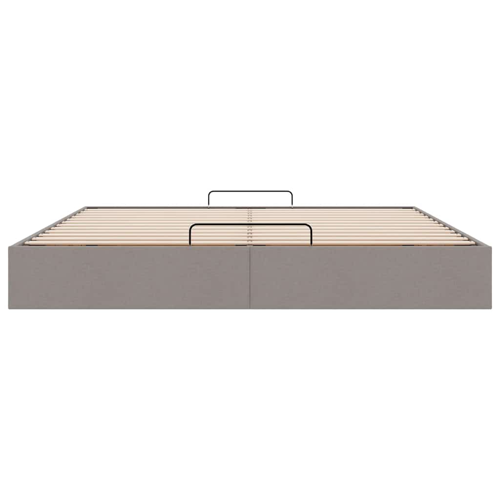 Struttura Letto Pouf senza Materasso Tortora 180x200 cm Tessuto