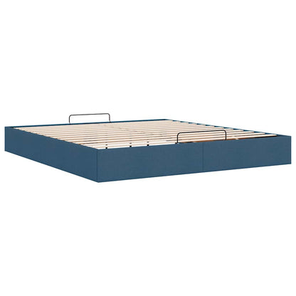 Struttura Letto Pouf senza Materasso Blu 180x200cm in Tessuto