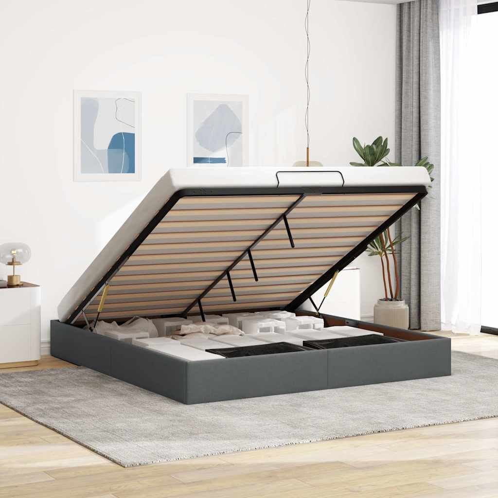 Struttura Letto Pouf senza Materasso 200x200 cm in Tessuto | homemem39