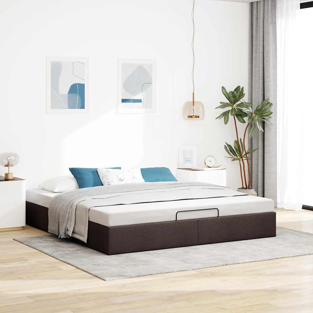 Struttura Letto Pouf senza Materasso 200x200 cm in Tessuto | homemem39