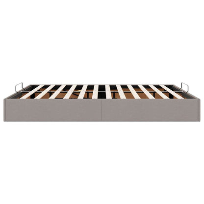 Struttura Letto Pouf senza Materasso Tortora 200x200 cm Tessuto