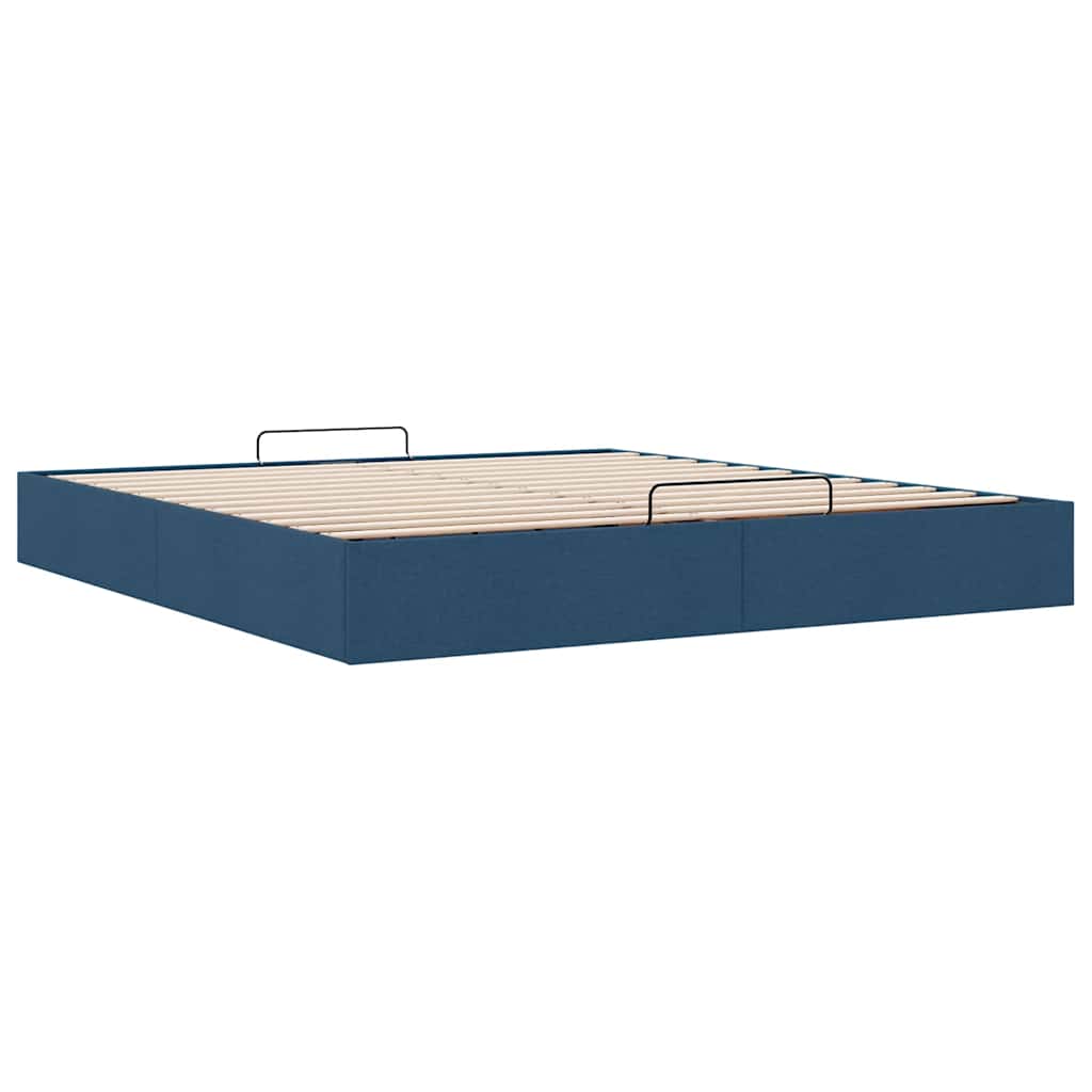 Struttura Letto Pouf senza Materasso Blu 200x200 cm in Tessuto | homemem39