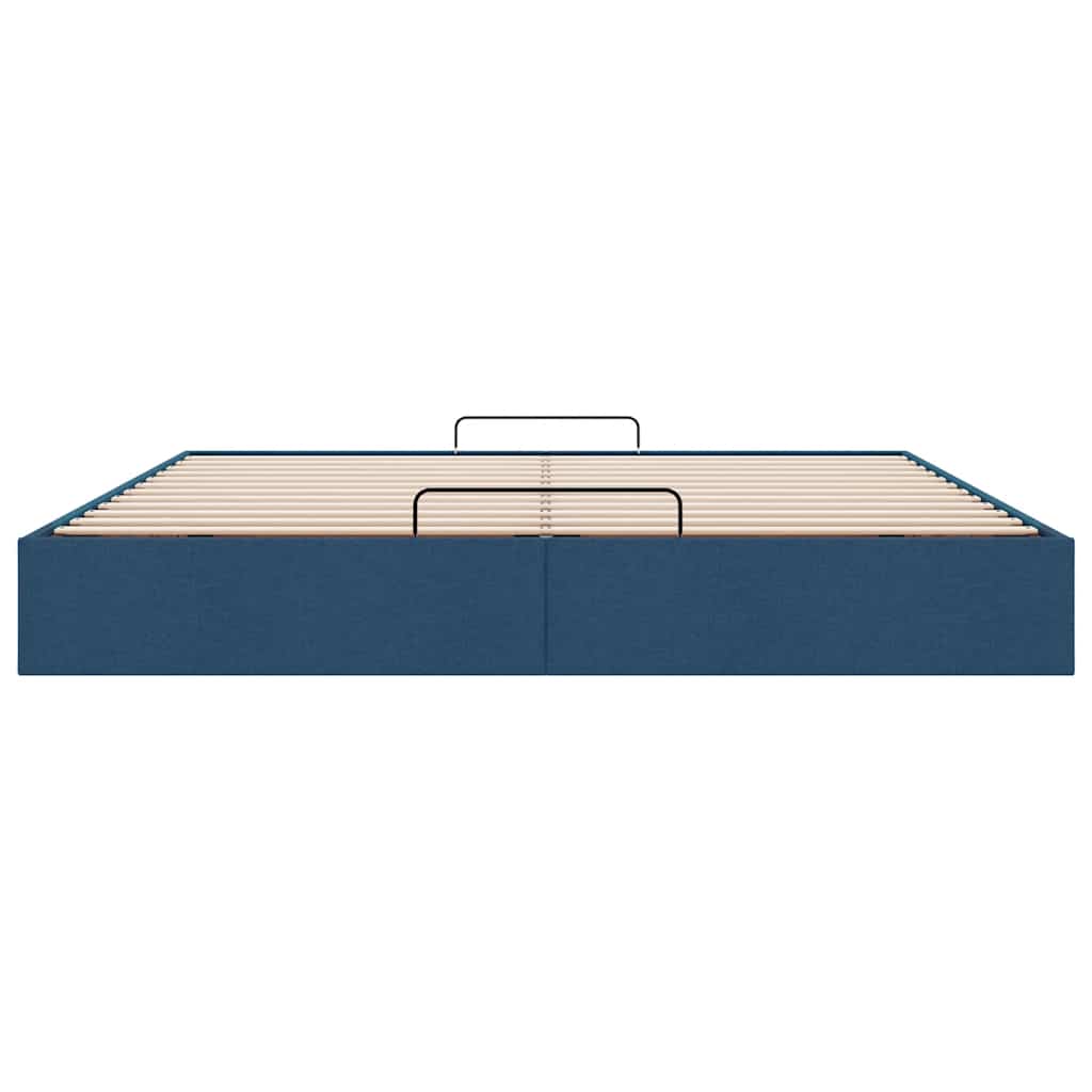 Struttura Letto Pouf senza Materasso Blu 200x200 cm in Tessuto | homemem39