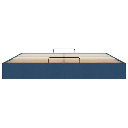 Struttura Letto Pouf senza Materasso Blu 200x200 cm in Tessuto | homemem39