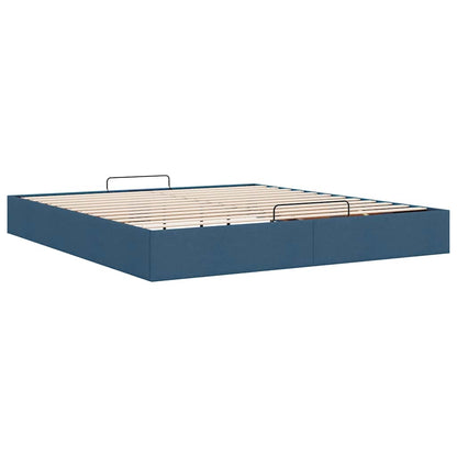 Struttura Letto Pouf senza Materasso Blu 200x200 cm in Tessuto | homemem39