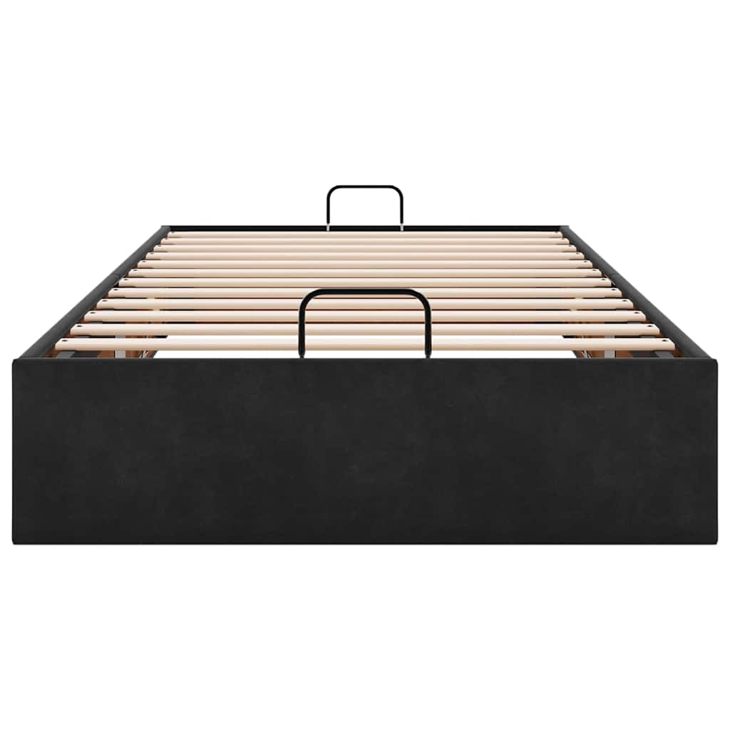 Struttura Letto Pouf Senza Materasso Nero 80x200 cm Velluto
