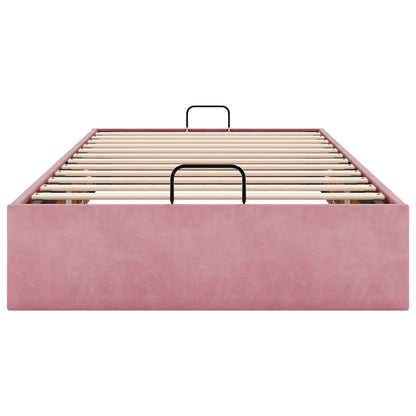 Struttura Letto Pouf Senza Materasso Rosa 80x200 cm Velluto | homemem39