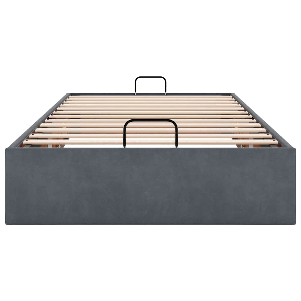 Giroletto senza Materasso Grigio Scuro 90x190 cm Velluto