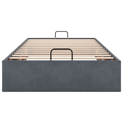 Giroletto senza Materasso Grigio Scuro 90x190 cm Velluto