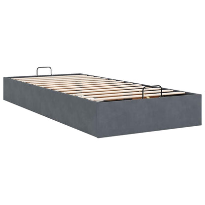 Giroletto senza Materasso Grigio Scuro 90x190 cm Velluto