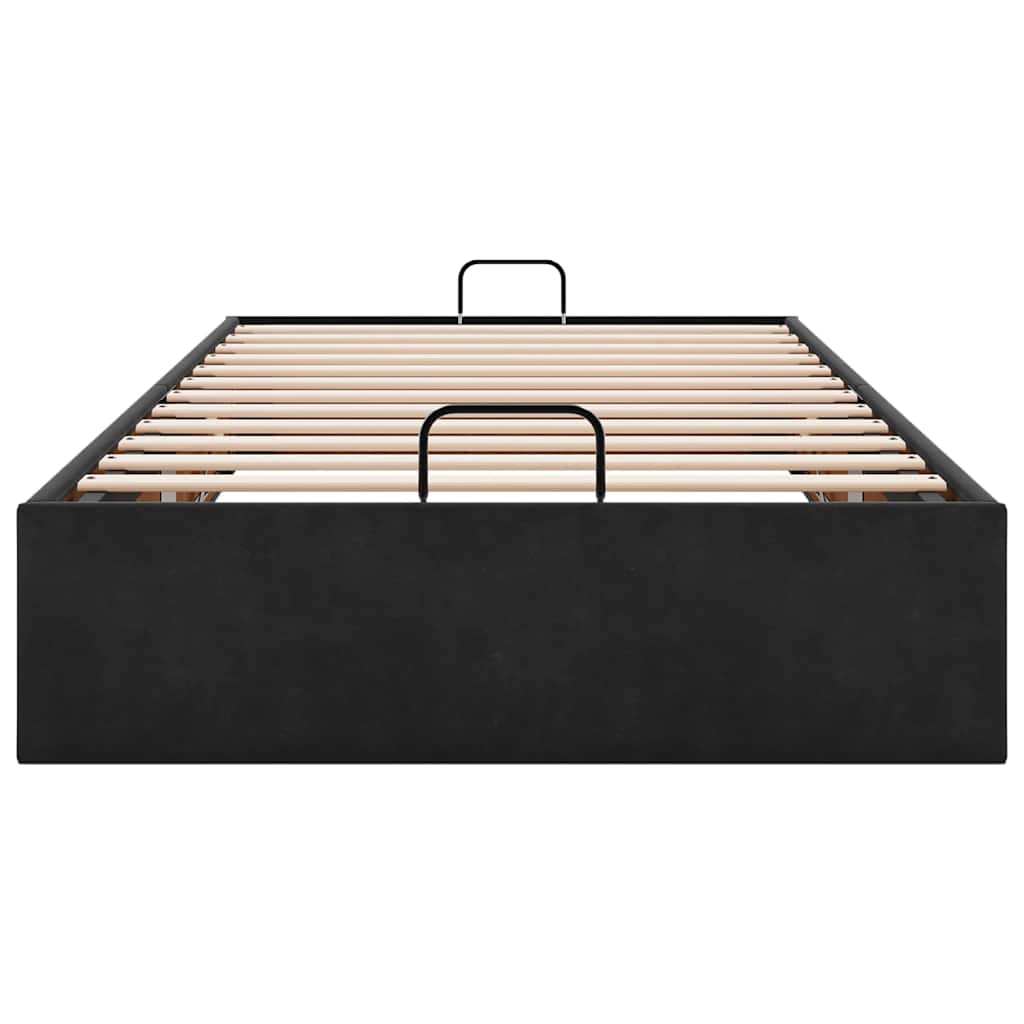 Struttura Letto Pouf Senza Materasso Nero 90x190 cm Velluto | homemem39