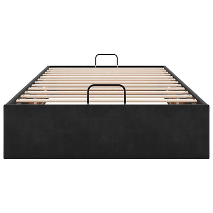Struttura Letto Pouf Senza Materasso Nero 90x190 cm Velluto | homemem39