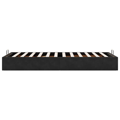 Struttura Letto Pouf Senza Materasso Nero 90x190 cm Velluto