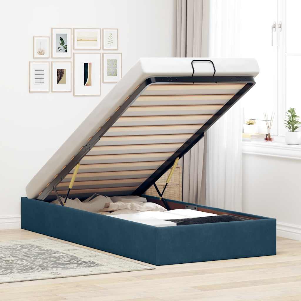 Struttura Letto Pouf Senza Materasso 90x190 cm Velluto