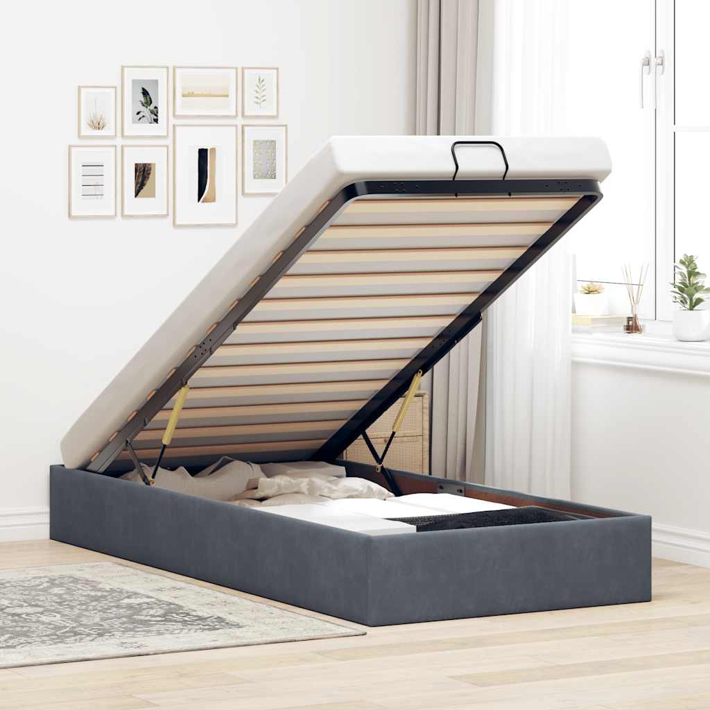 Struttura Letto Pouf Senza Materasso 90x200 cm Velluto
