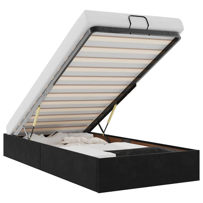 Struttura Letto Pouf Senza Materasso Nero 100x200 cm Velluto - homemem39