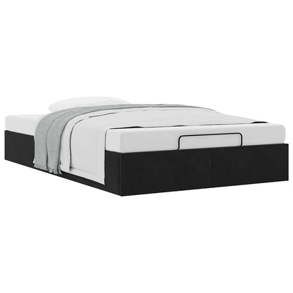 Struttura Letto Pouf Senza Materasso Nero 120x190 cm Velluto | homemem39