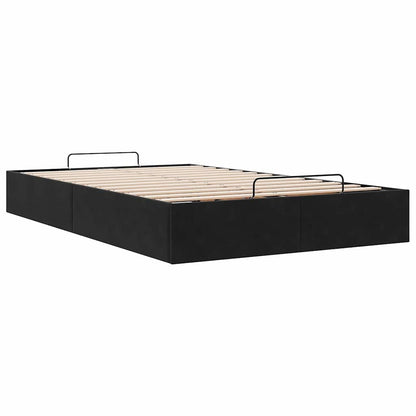 Struttura Letto Pouf Senza Materasso Nero 120x190 cm Velluto | homemem39