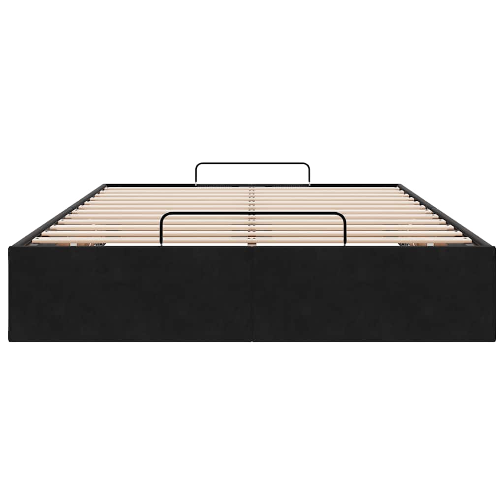 Struttura Letto Pouf Senza Materasso Nero 120x190 cm Velluto | homemem39