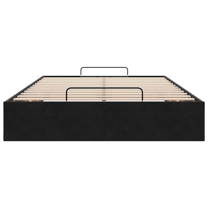 Struttura Letto Pouf Senza Materasso Nero 120x190 cm Velluto | homemem39