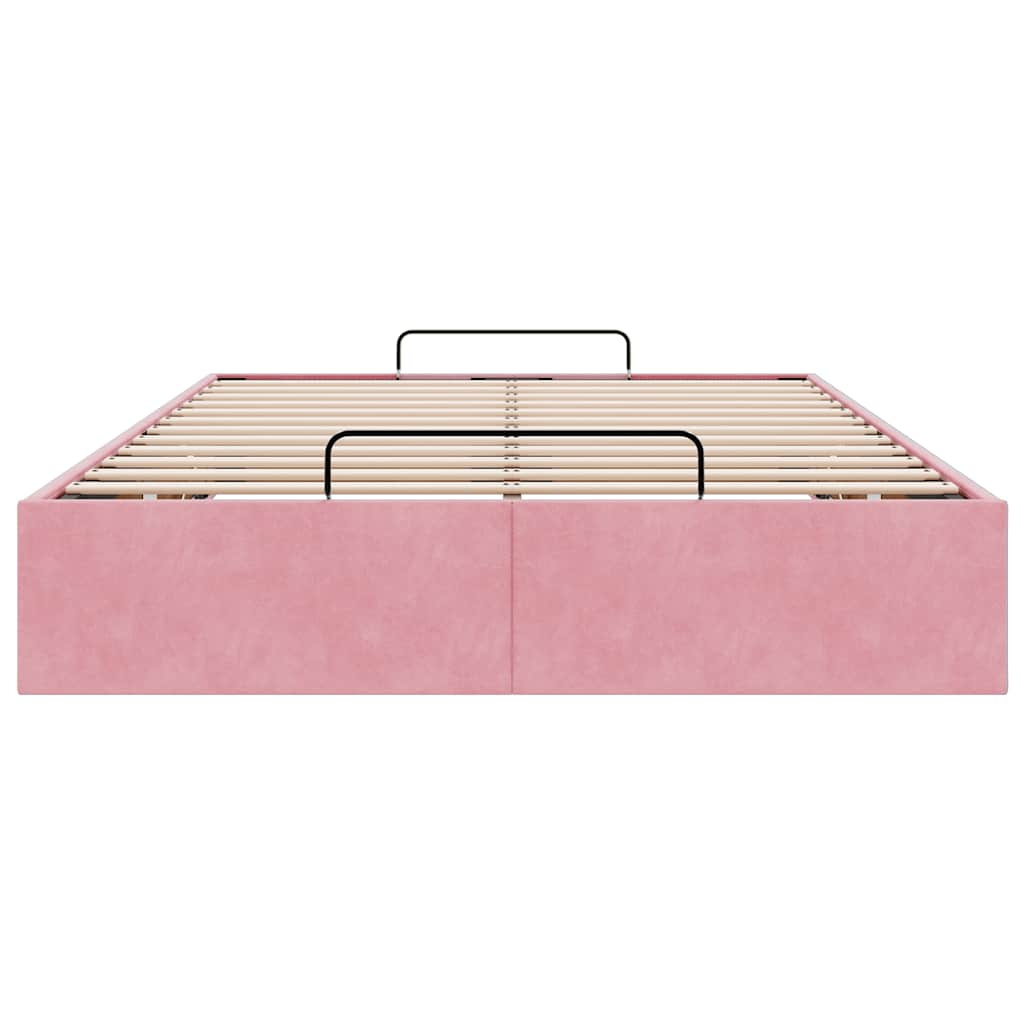 Struttura Letto Pouf Senza Materasso Rosa 120x200 cm Velluto | homemem39
