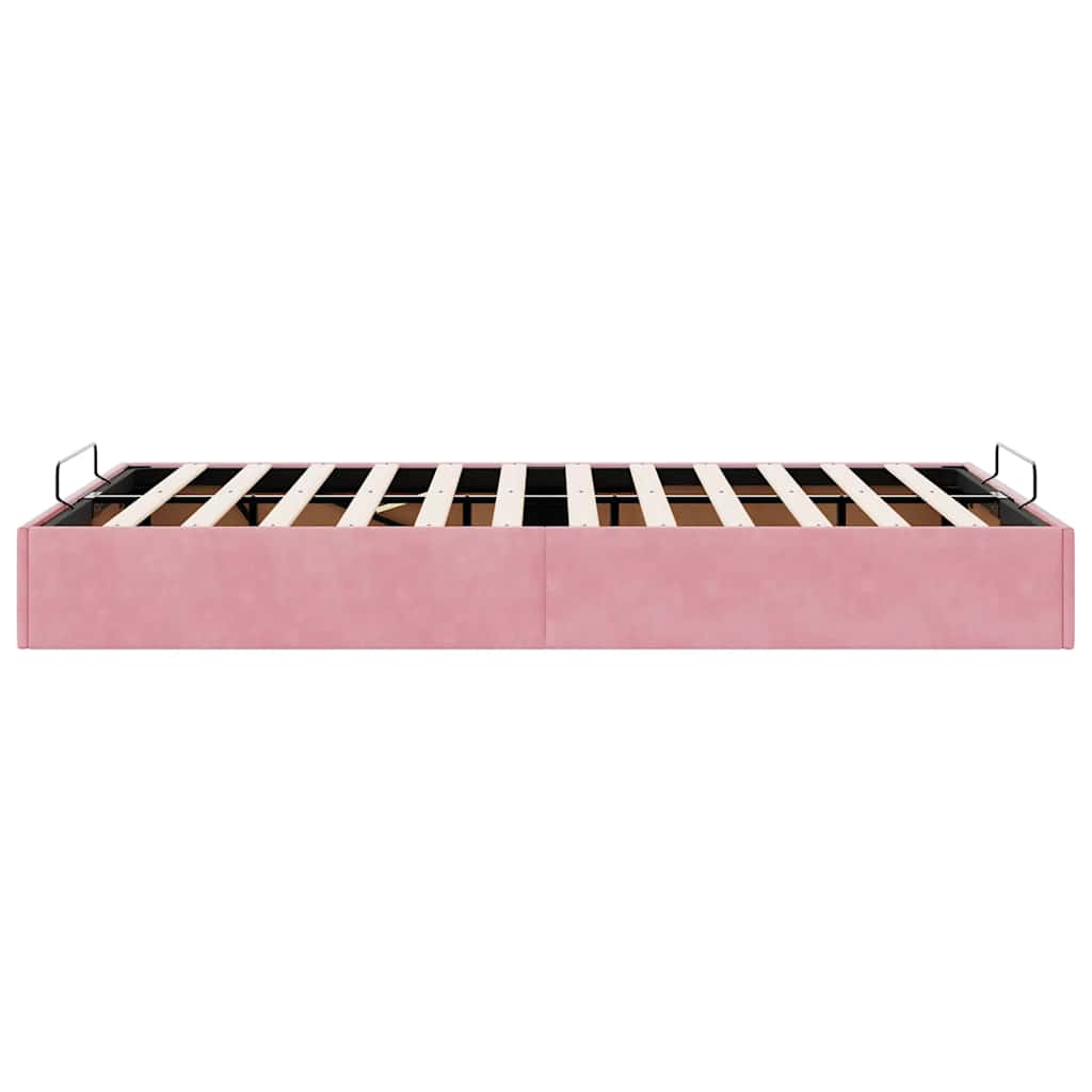 Struttura Letto Pouf Senza Materasso Rosa 120x200 cm Velluto | homemem39