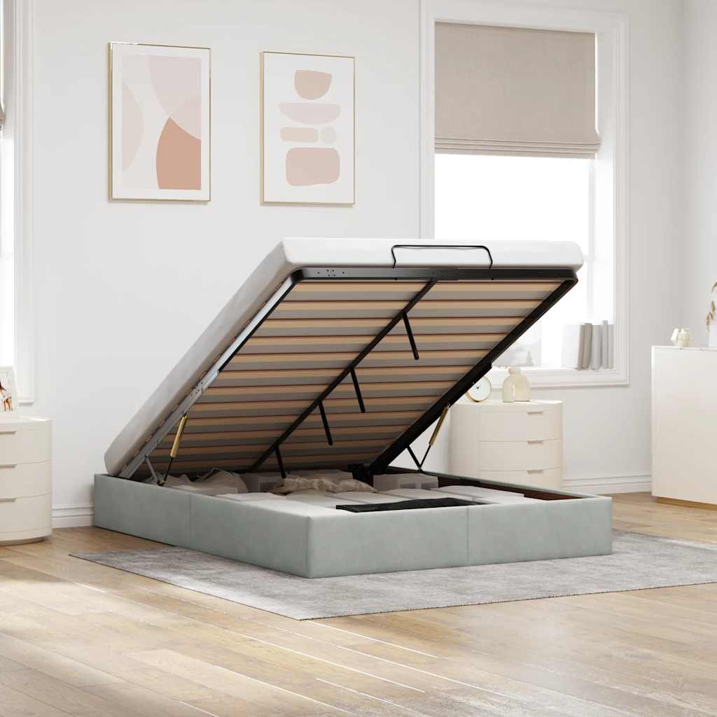 Struttura Letto Pouf Senza Materasso 140x190 cm Velluto | homemem39