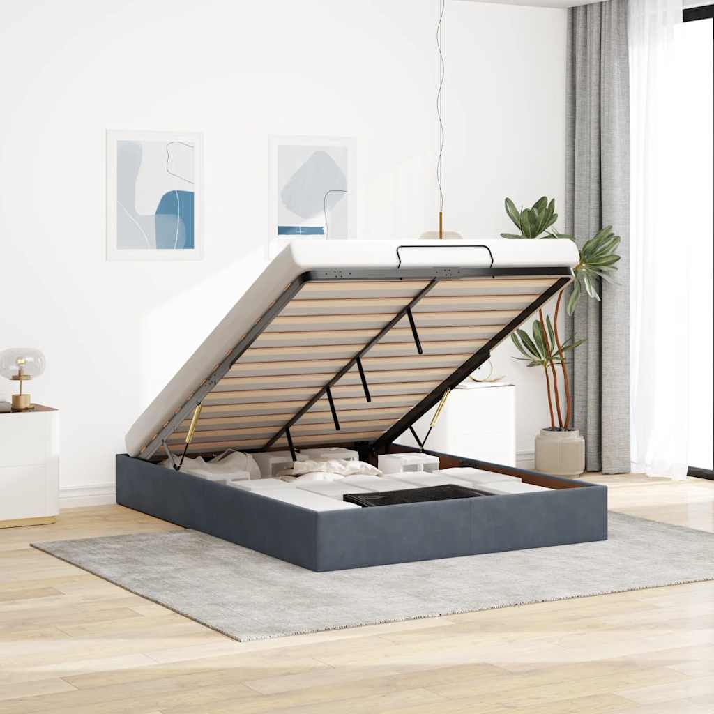 Struttura Letto Pouf Senza Materasso 140x190 cm Velluto