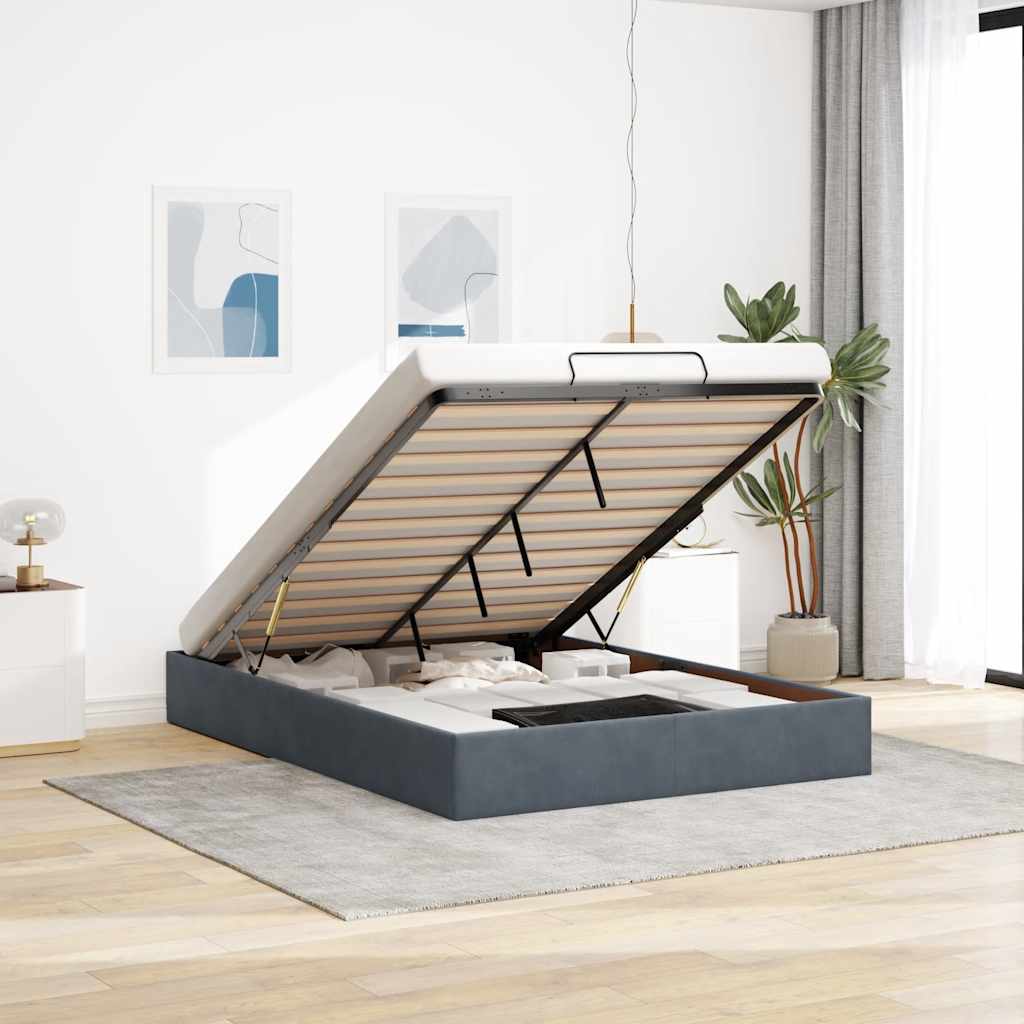 Struttura Letto Pouf senza Materasso 140x200 cm in Velluto - homemem39