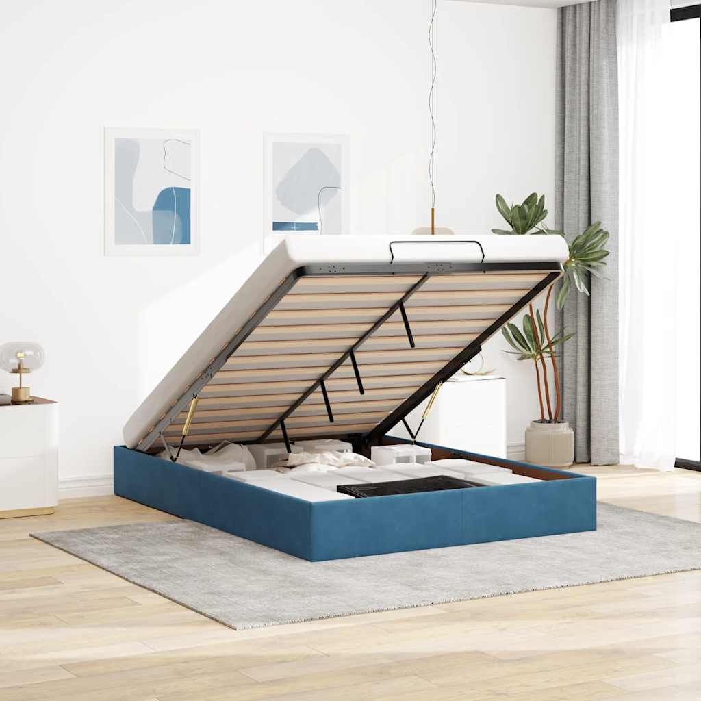 Struttura Letto Pouf senza Materasso 140x200 cm in Velluto - homemem39