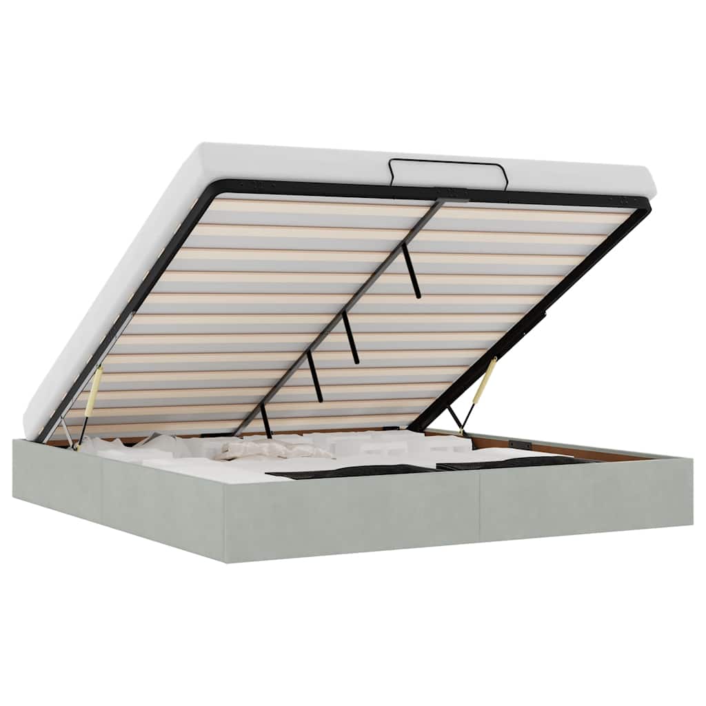 Struttura Letto Pouf senza Materasso 160x200 cm in Velluto - homemem39